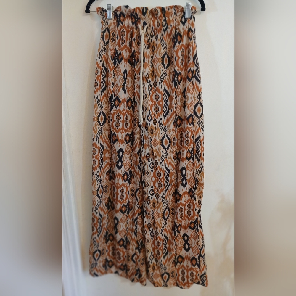 Shein Bohemian Patterned Wide Leg Pants Size Small